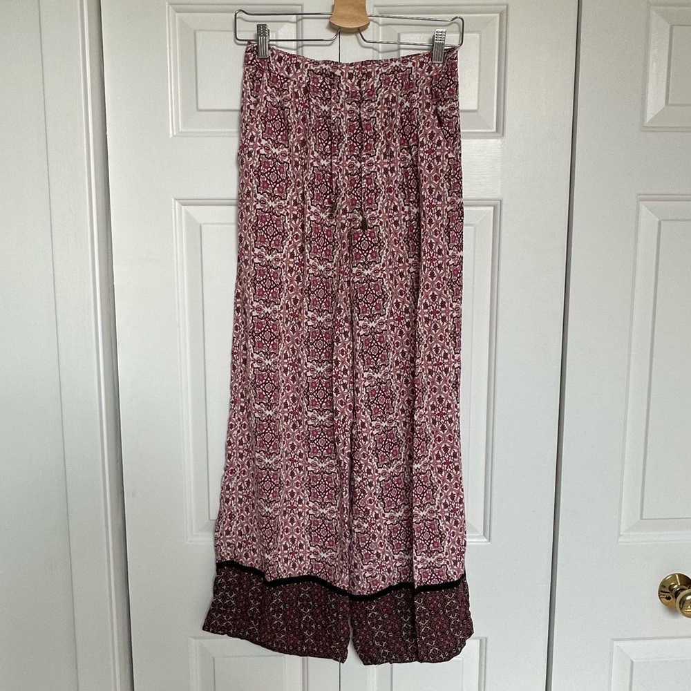 Boho Printed Wide-Leg Pant - Pink Pattern
